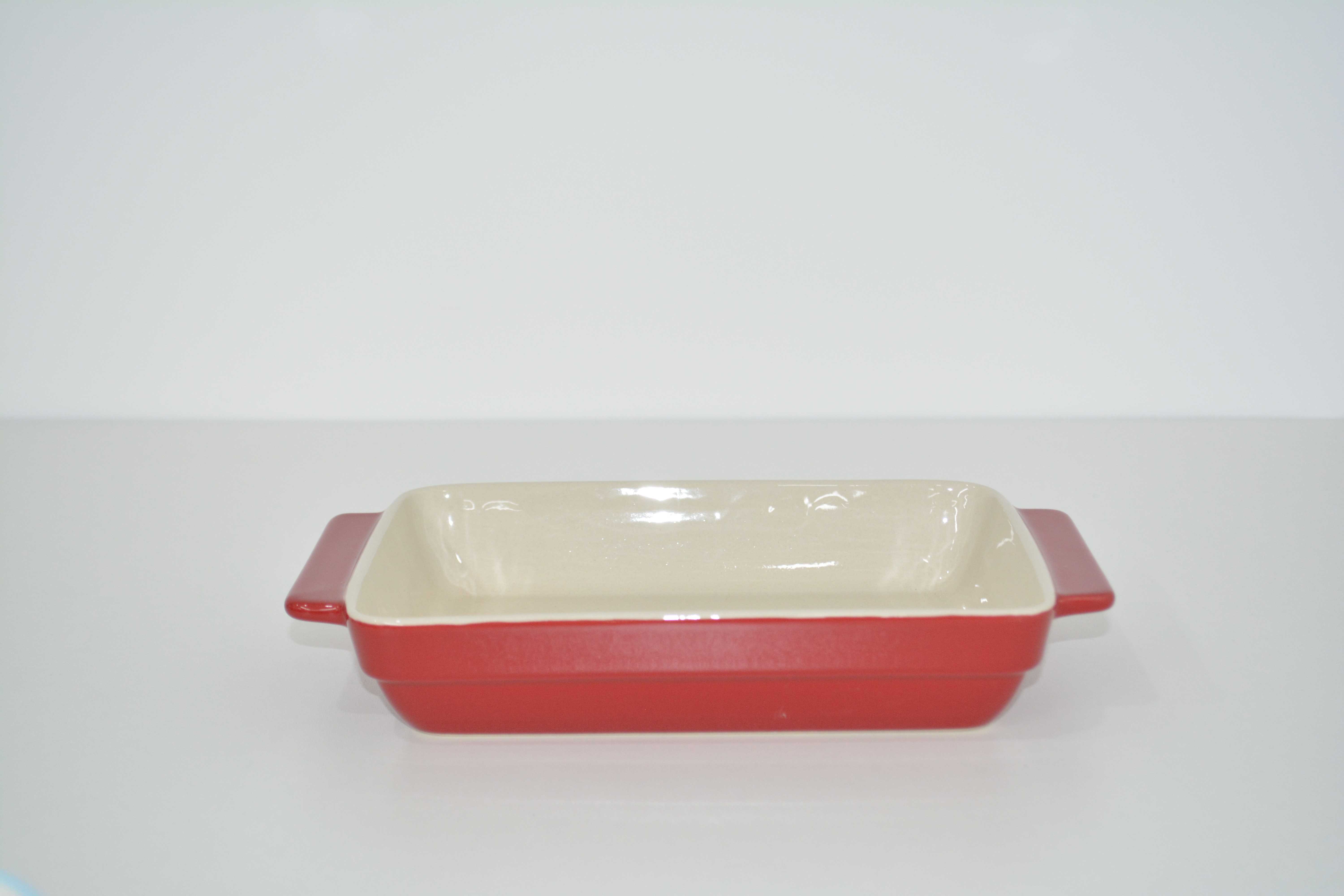 外红内白陶瓷烤盘小号