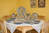 炻瓷深口盘波西米亚风格深蓝色