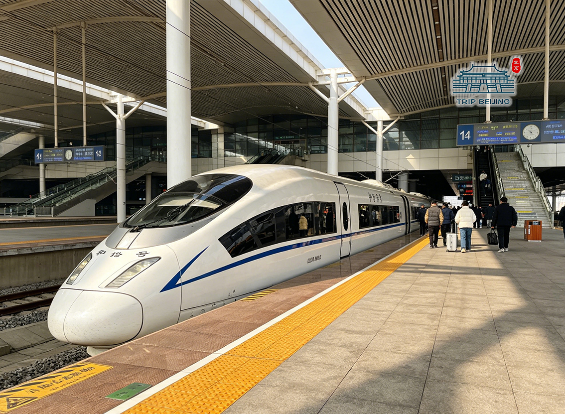 高铁站台候车