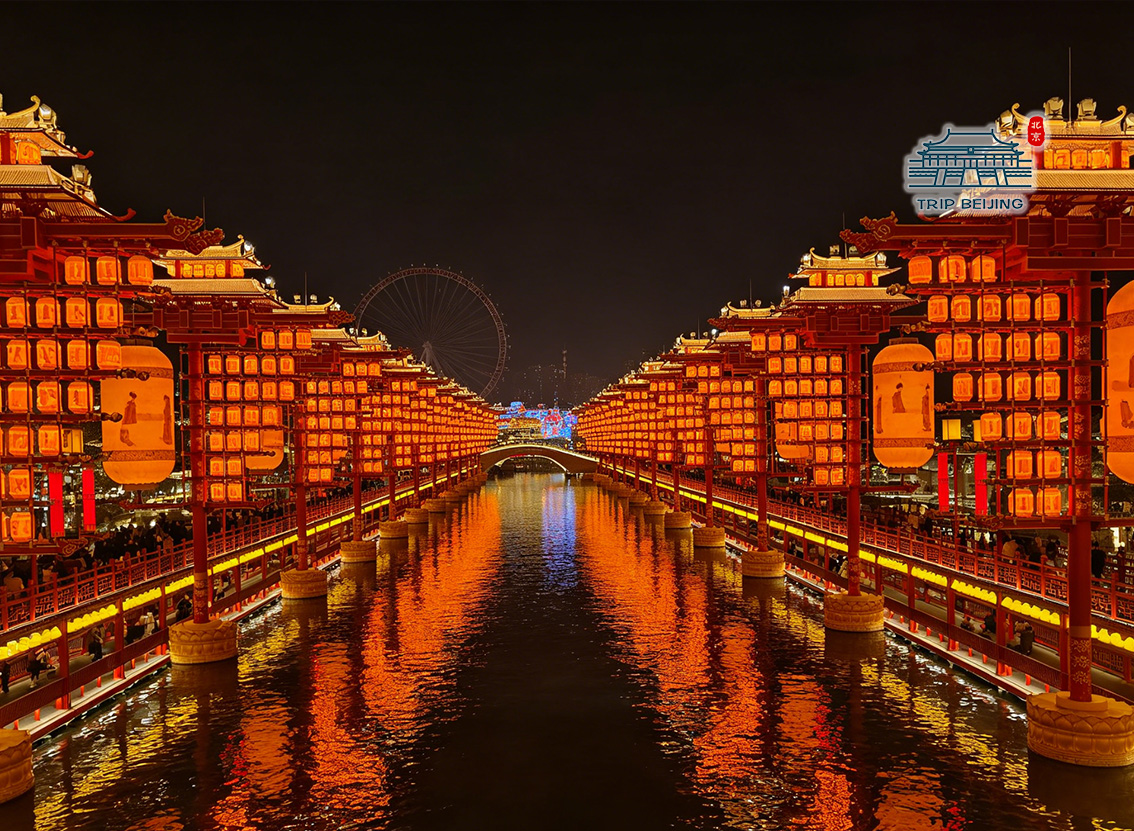 唐山河头老街夜景灯笼