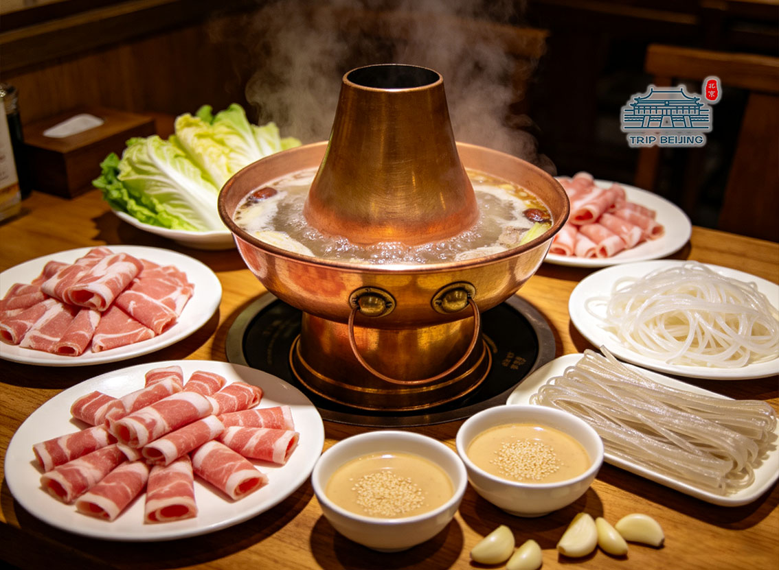 涮肉餐桌全景
