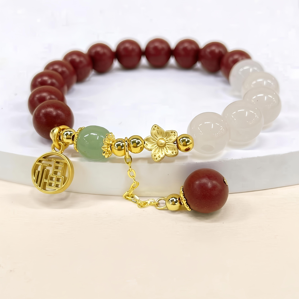 Handmade traditional TCM herbal bead bracelet for wellness and luck