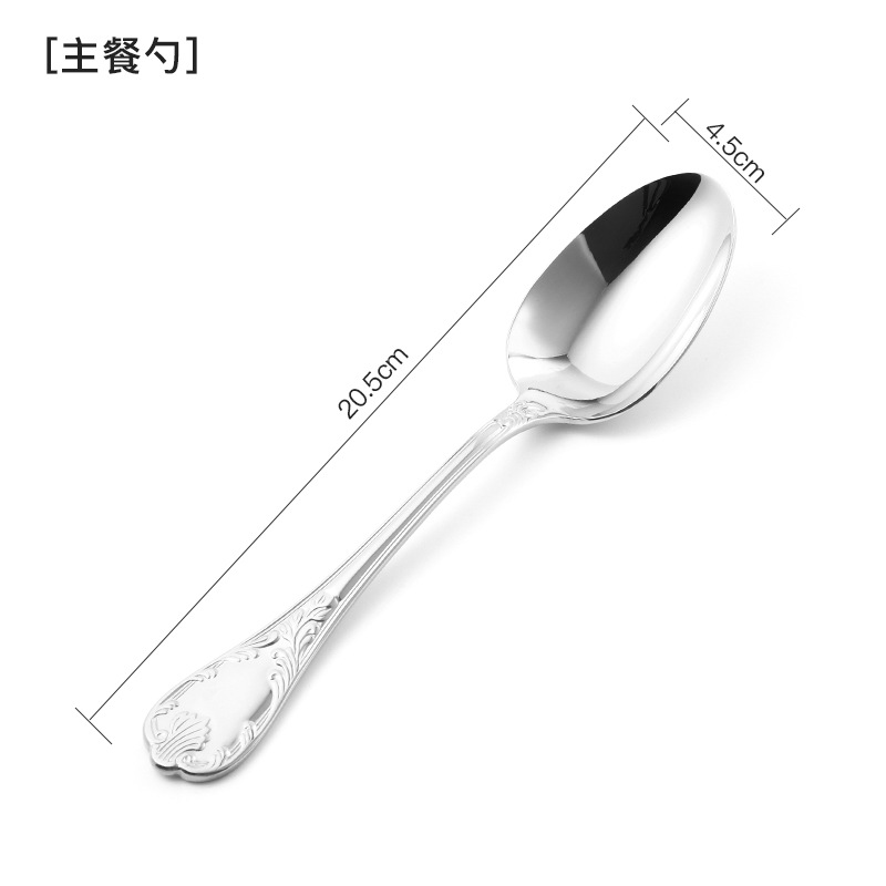 伯爵系列304不锈钢牛扒刀叉勺酒店西餐刀叉勺五件套餐具-BJ-DINNERSPOON