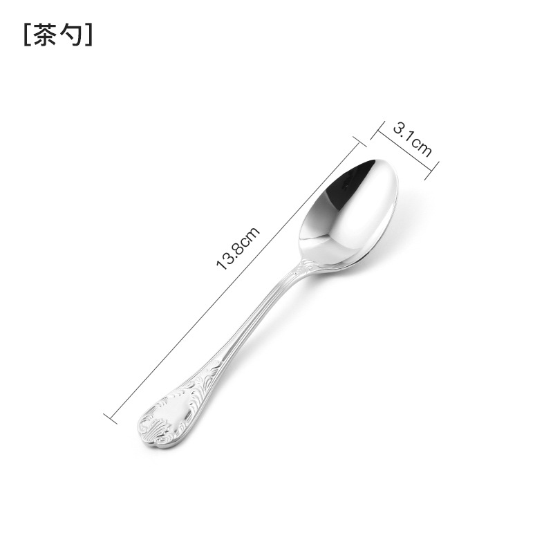 伯爵系列304不锈钢牛扒刀叉勺酒店西餐刀叉勺五件套餐具-BJ-TEASPOON