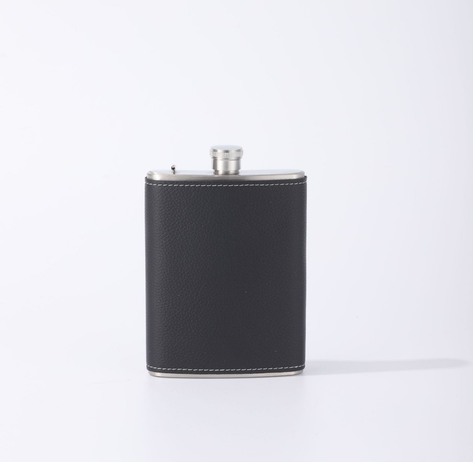 8ozStainlessSteelFlaskwithBlackWrap