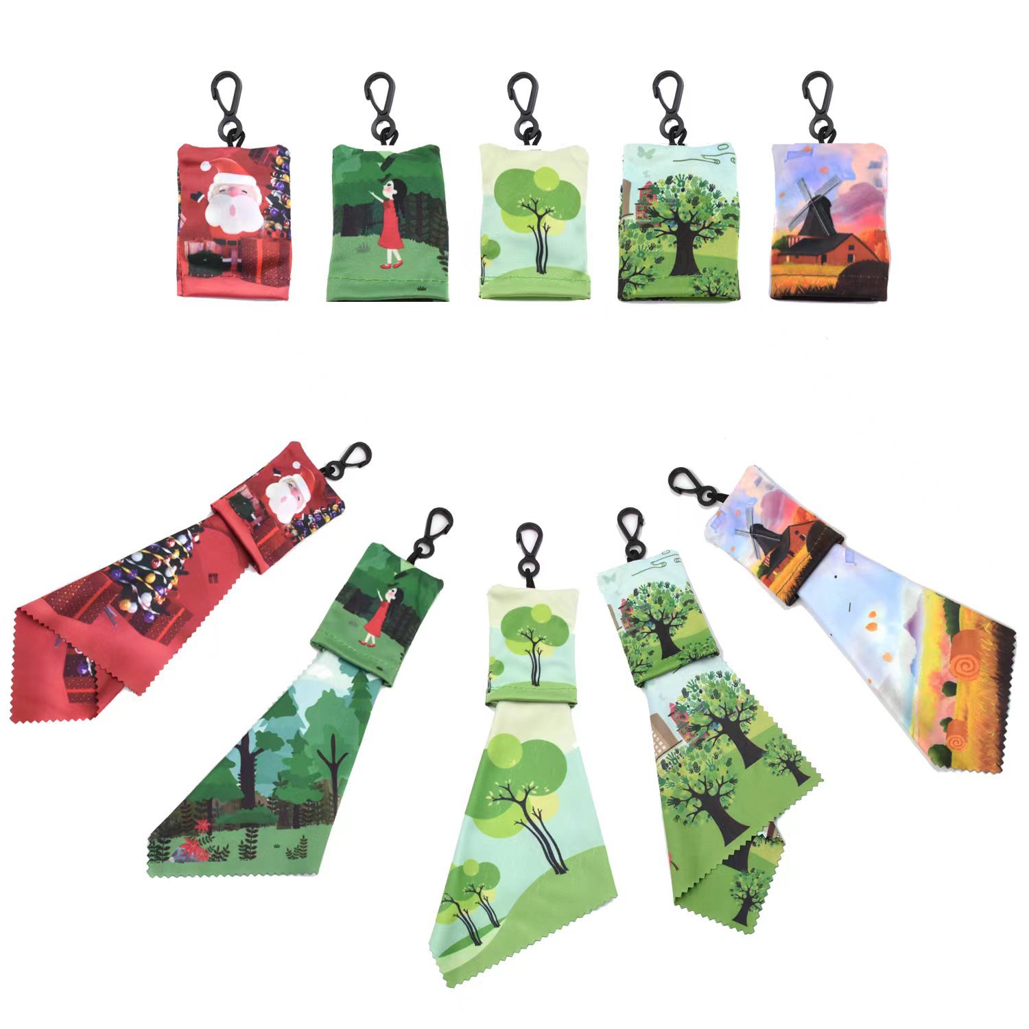 customKeychainMicrofiberCleaningClothLensWithCarabiner