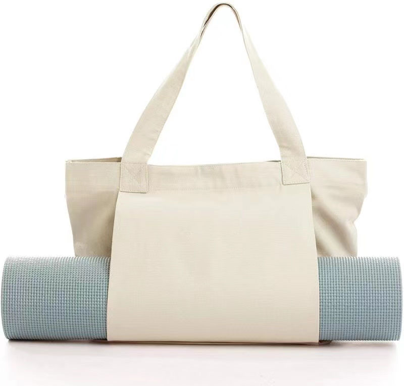 CanvasToteBagWithYogaMatCarrierPocket
