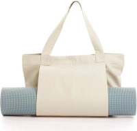 CanvasToteBagWithYogaMatCarrierPocket
