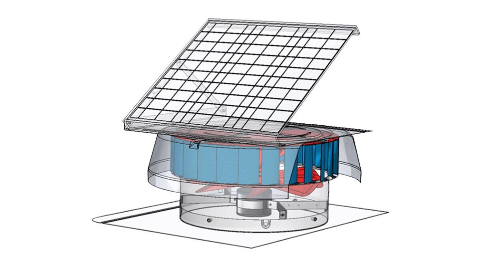 solar ventilation fan for attic roof