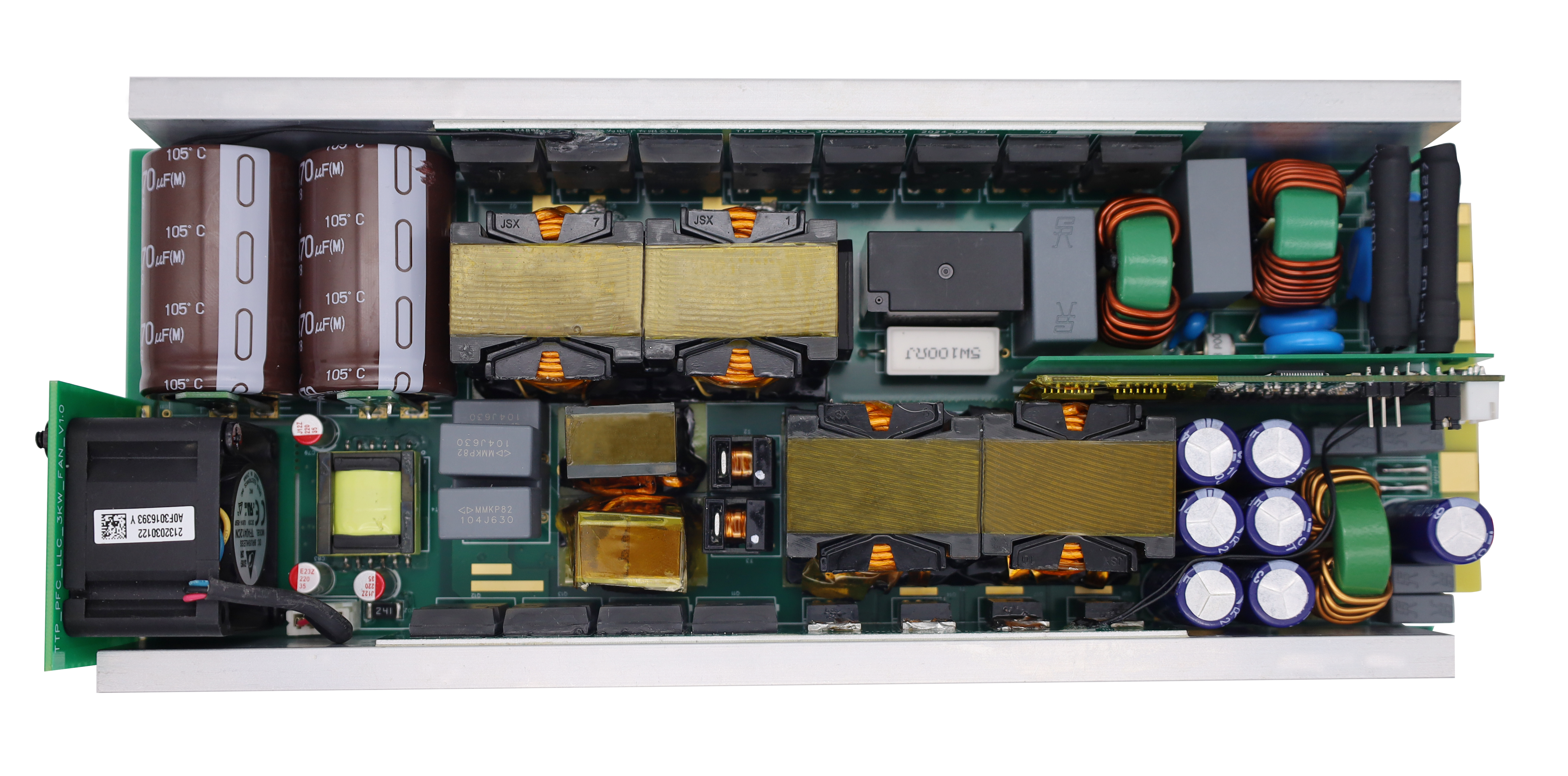 3kW交错CRM 图腾柱 PFC+LLC 数字电源实拍图