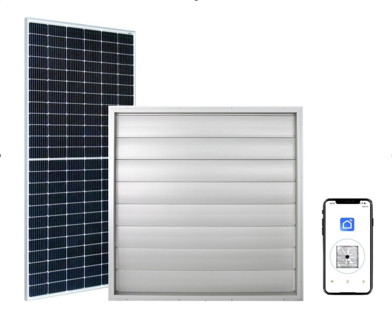 greenhouse solar fan with temp-humidity control 