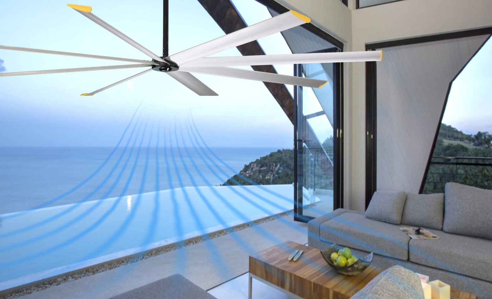 10ft high volume low speed overhead ceiling fan