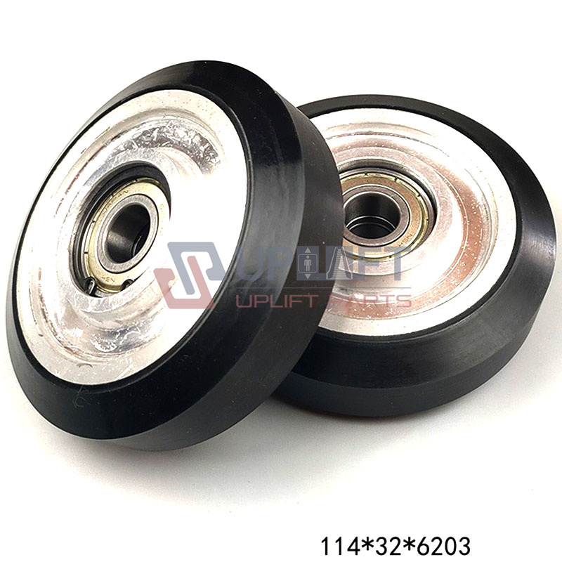 UP001652借三菱蒂森电梯对重滚轮导靴LUR76EG02导靴滚轮11432620376276203-5