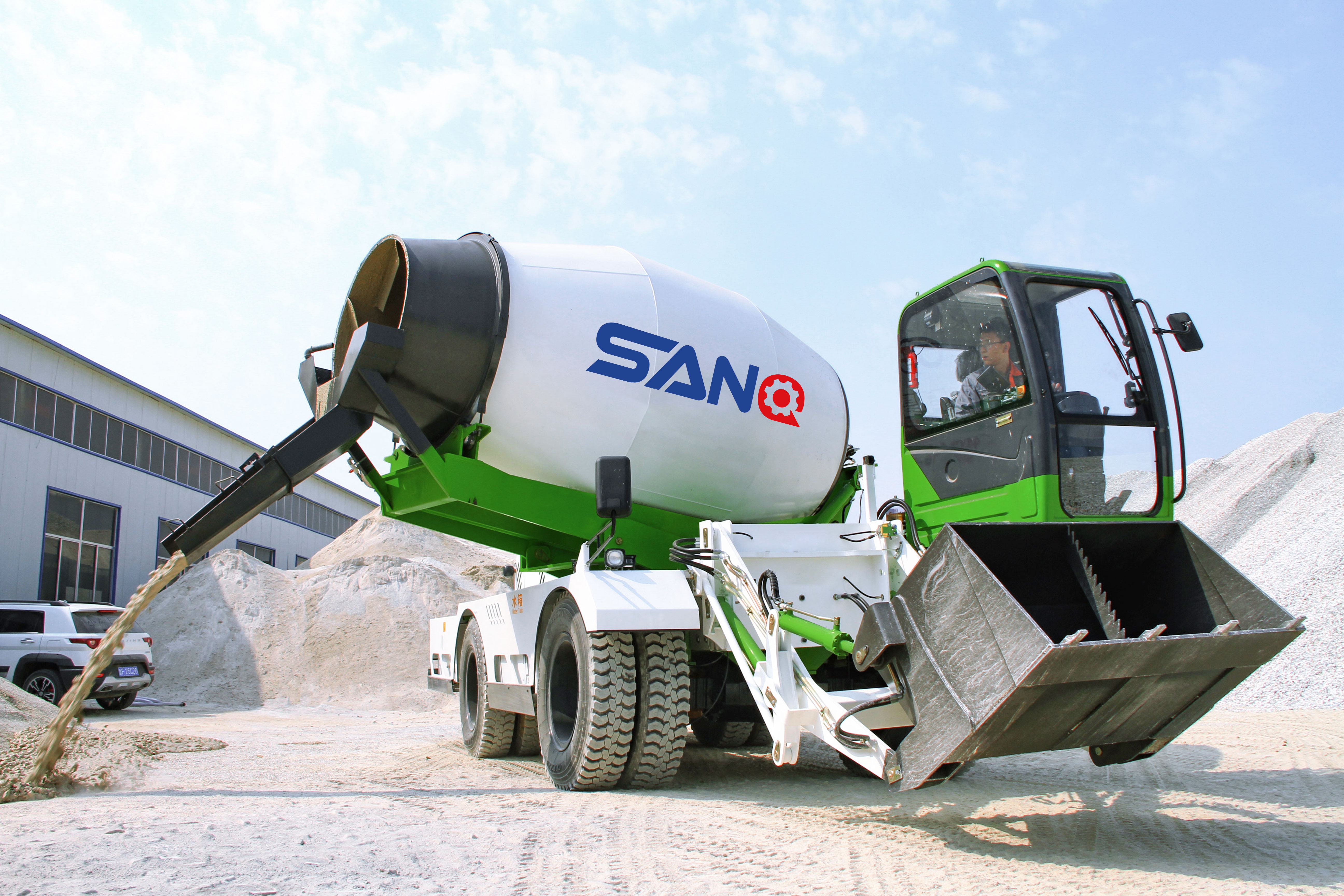 Self Loading Concrete Mixer Truck