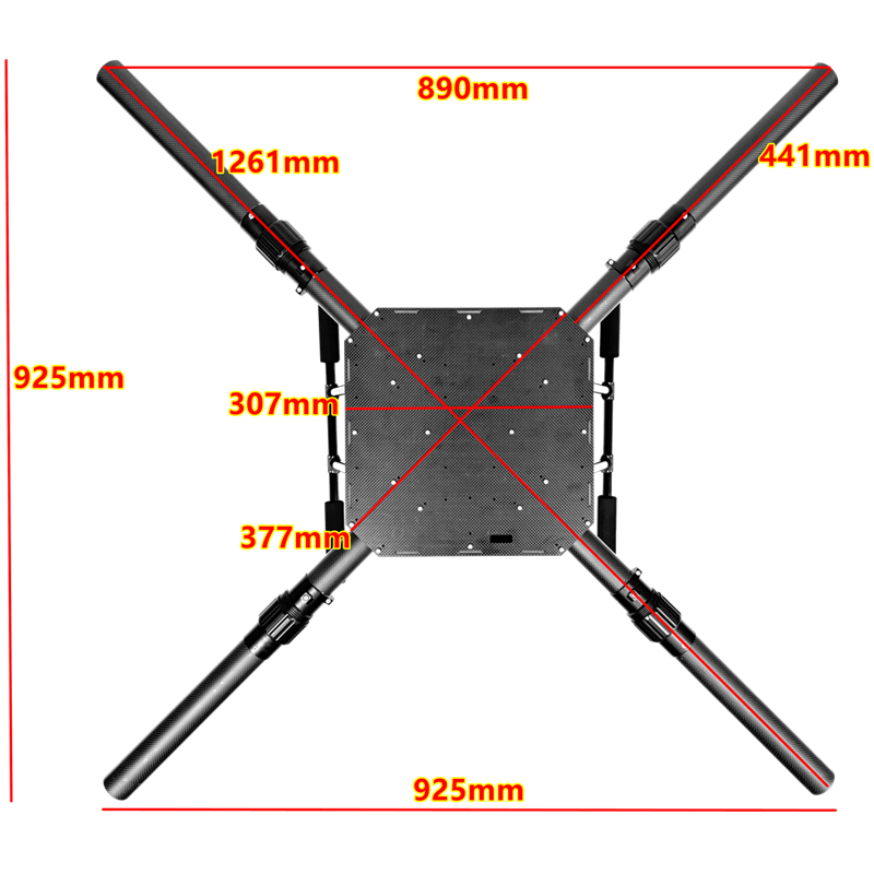 X14001380mm碳纤维机架15