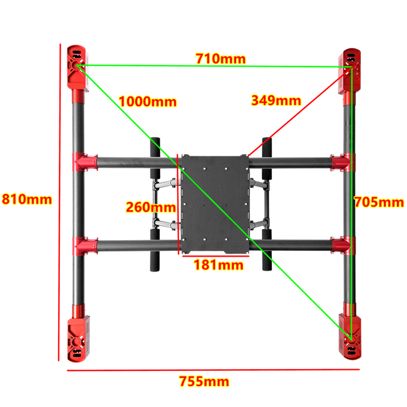 X1000红色碳纤固定机架2