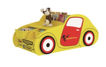 CoolcarshapebookcaseforchildrenusedE1fireproofcabinetsMDFwoodenbookshelf
