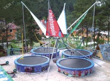 Popularfourpeoplebungeetrampolineamusementparkridesbungeejumpingequipmentforsale