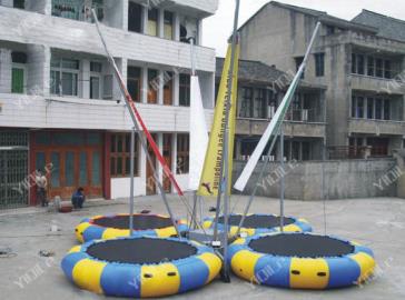 Movableluxuriousfourpeoplebungeetrampolinewithbungeetrampolineharness