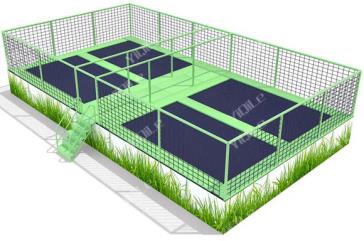 Largefourinonetrampolinerectangletrampolineenclosuretrampolineattraction