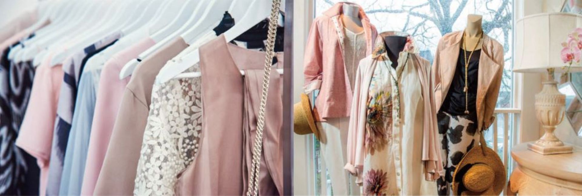 Dresses on a hanger rack