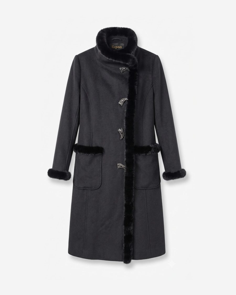 Fur-trim wool coat｜Production example 05｜DALIAN LAISIPENG