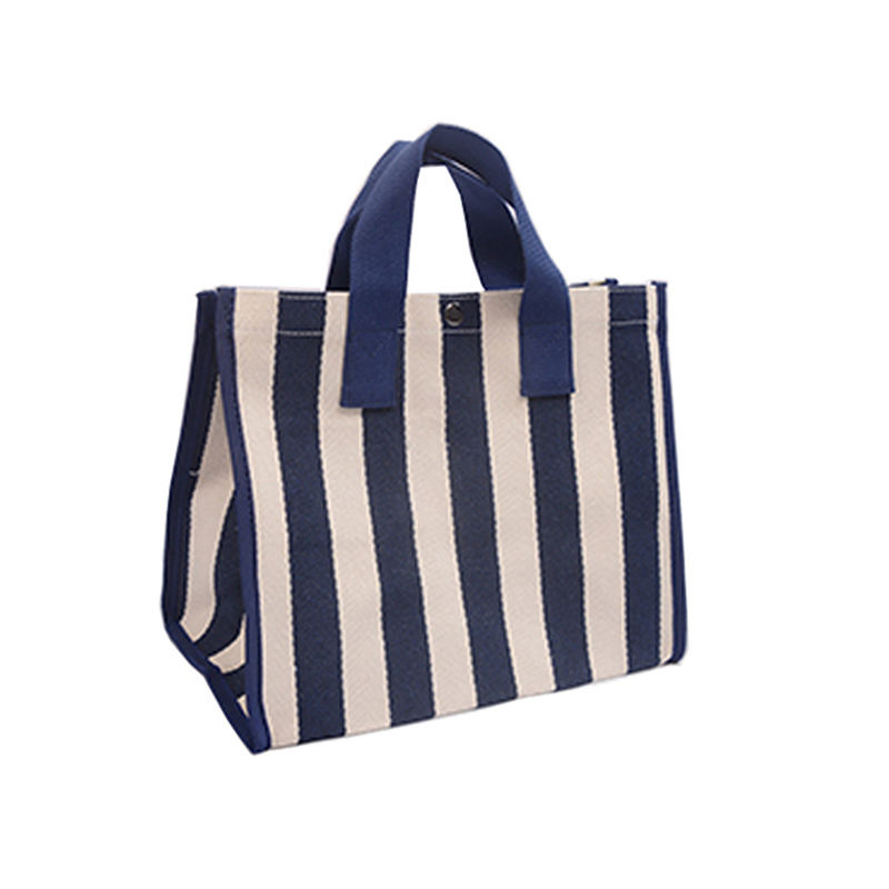 Large Capacity Striped Eco-Friendly Reusable Women's Canvas Tote