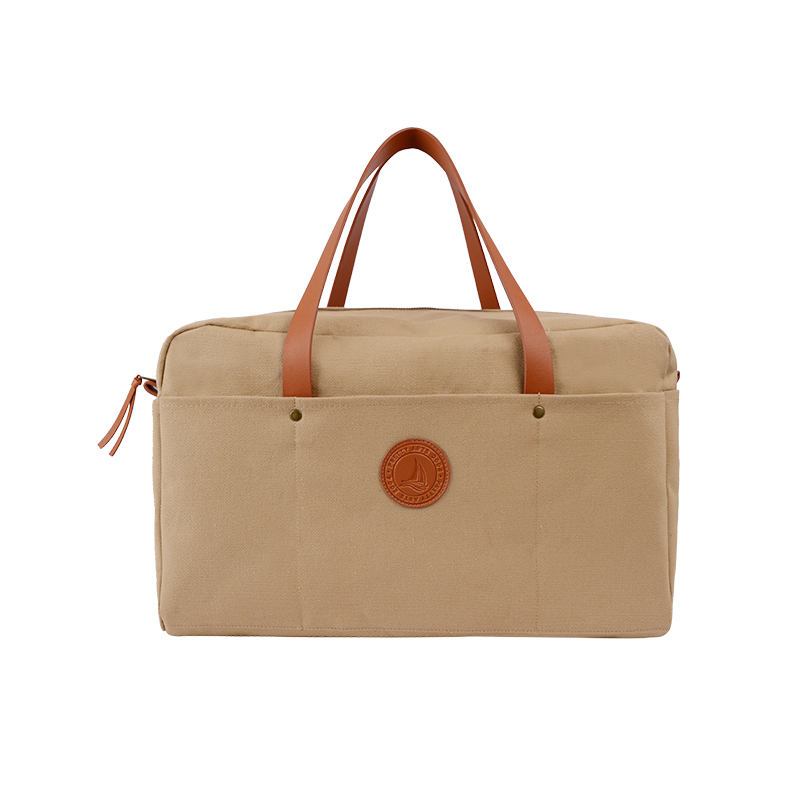 Canvas leather label travel bag