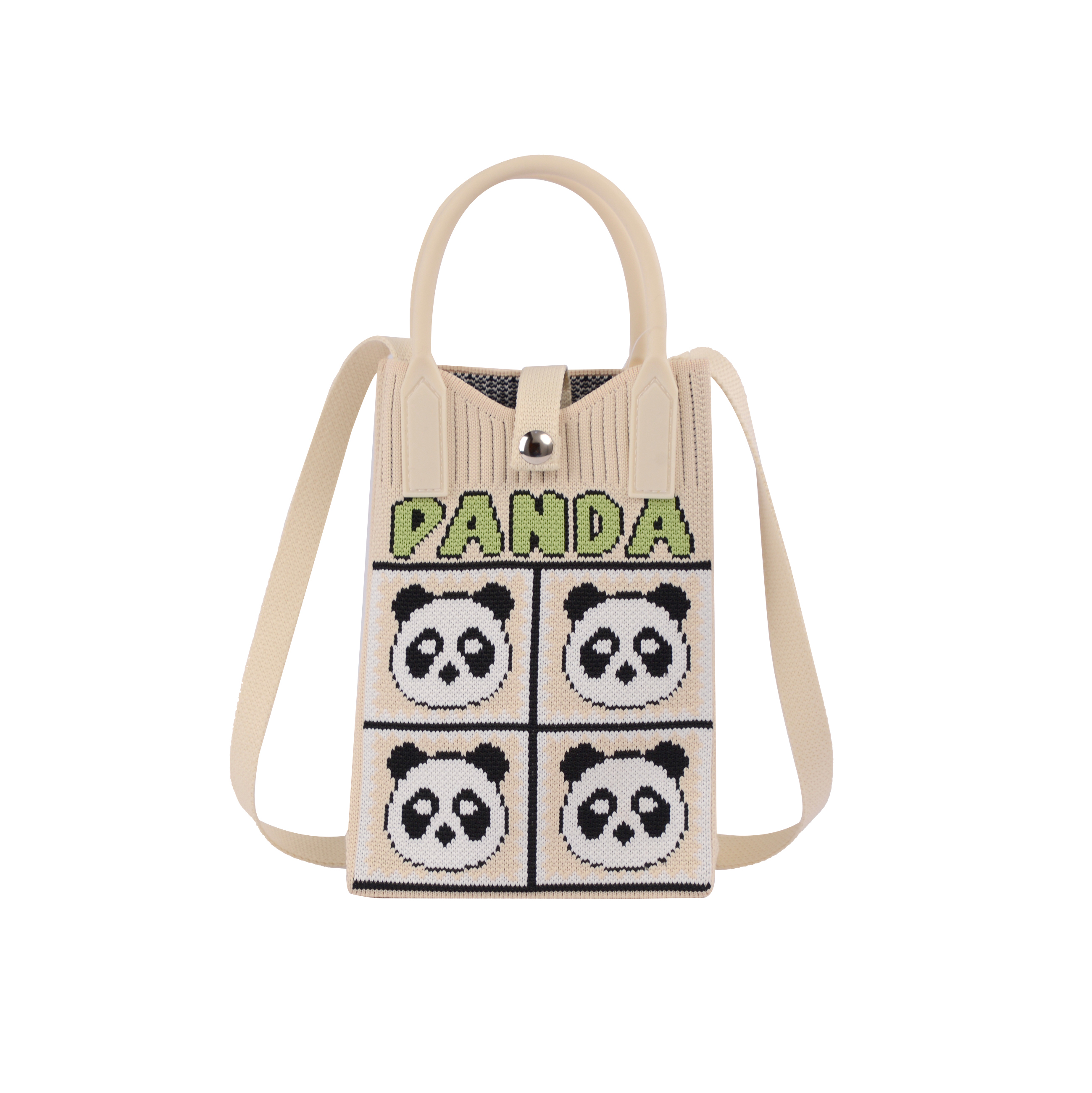 Panda knitted crossbody bag