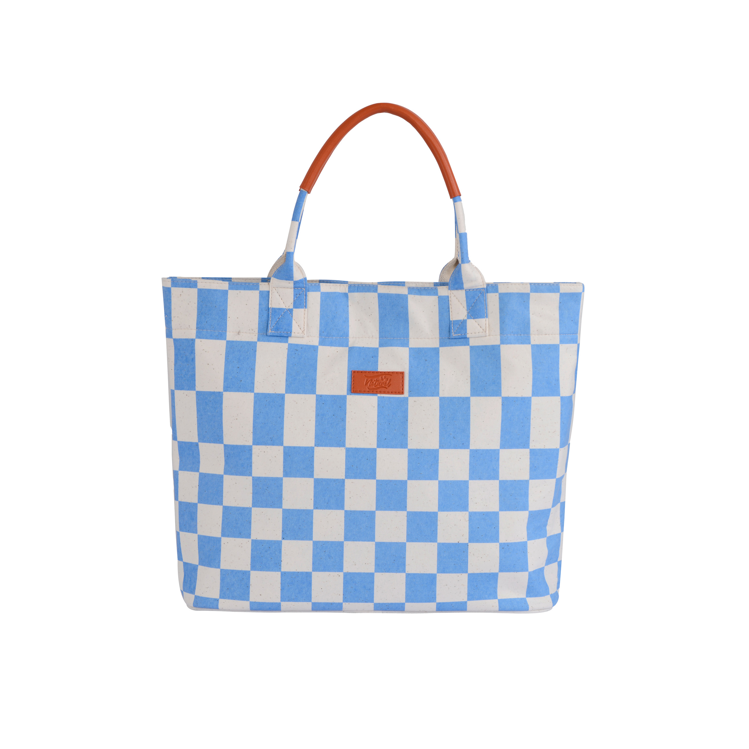 Cotton gingham tote bag