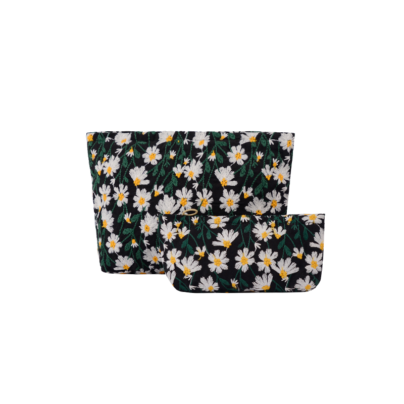 Floral makeup bag