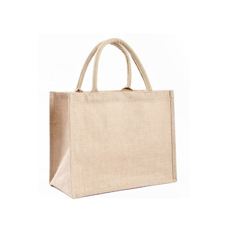 Large capacity jute cloth material reusable folding grocery shopping bag