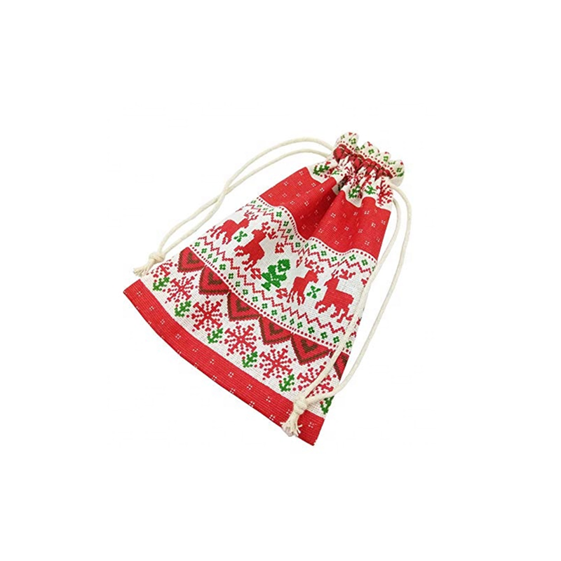 Natural cotton cloth gift pouches drawstring bag for christmas birthday presents
