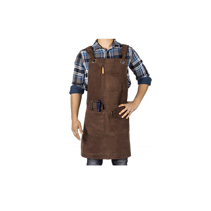 Heavy duty waterproof canvas kitchen BBQ apron garden painting work apron with tool pocket