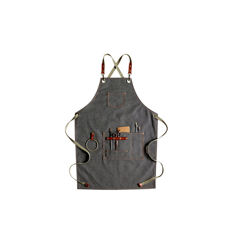 Heavy duty waterproof canvas kitchen BBQ apron garden painting work apron with tool pockets