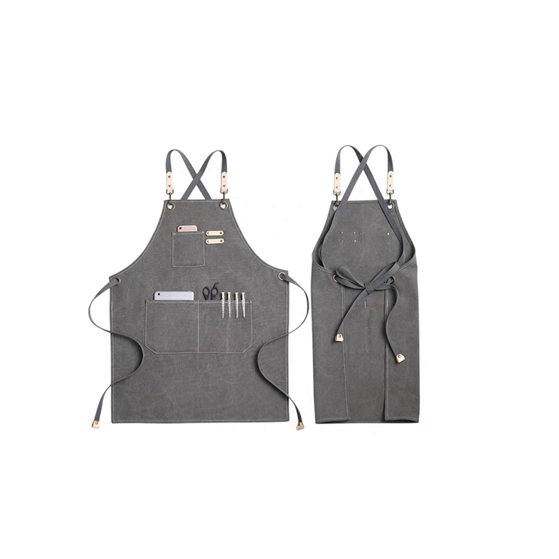 Heavy duty waterproof canvas kitchen BBQ apron restaurant barista garden painting work apron with tool pockets
