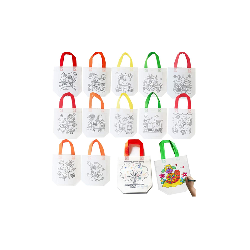 Eco Reusable Coloring Carnival Animal Art Party Goodie Bags with Guestbook Bags
