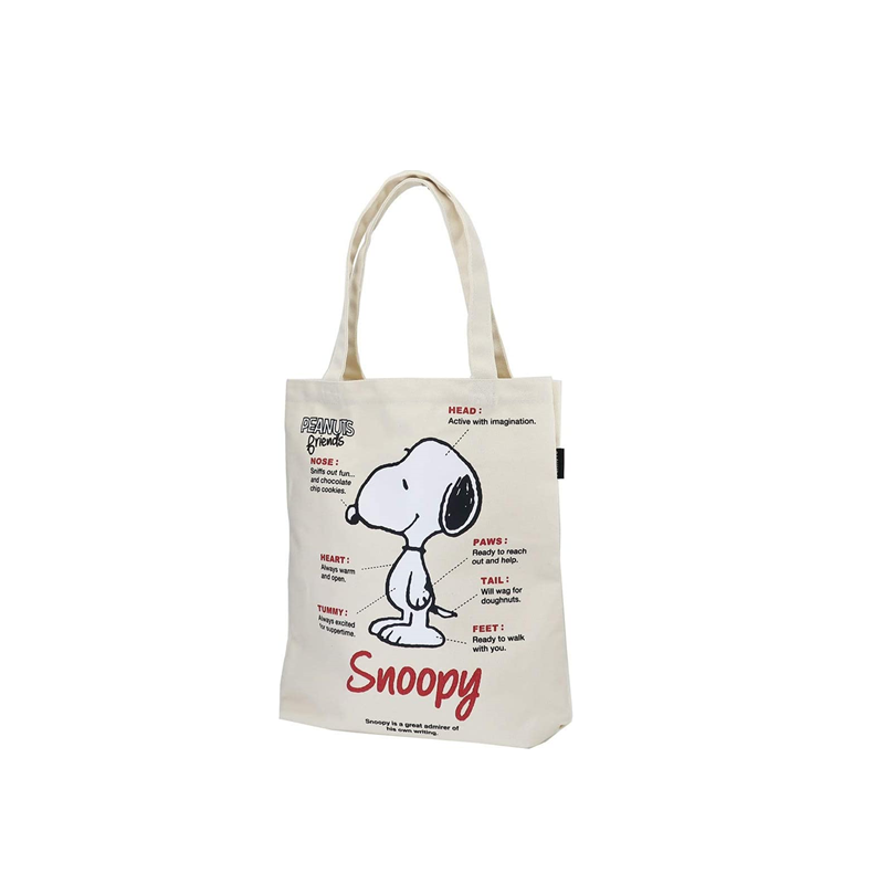 Snoopy logo custom cotton shopping bag