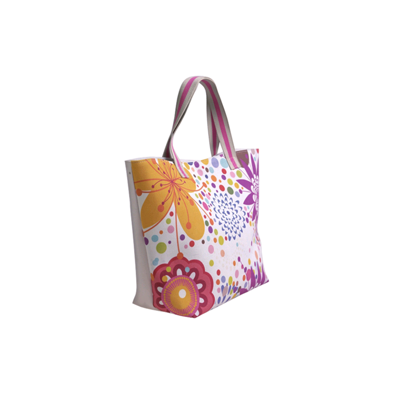 Digital printed canvas beach tote bag