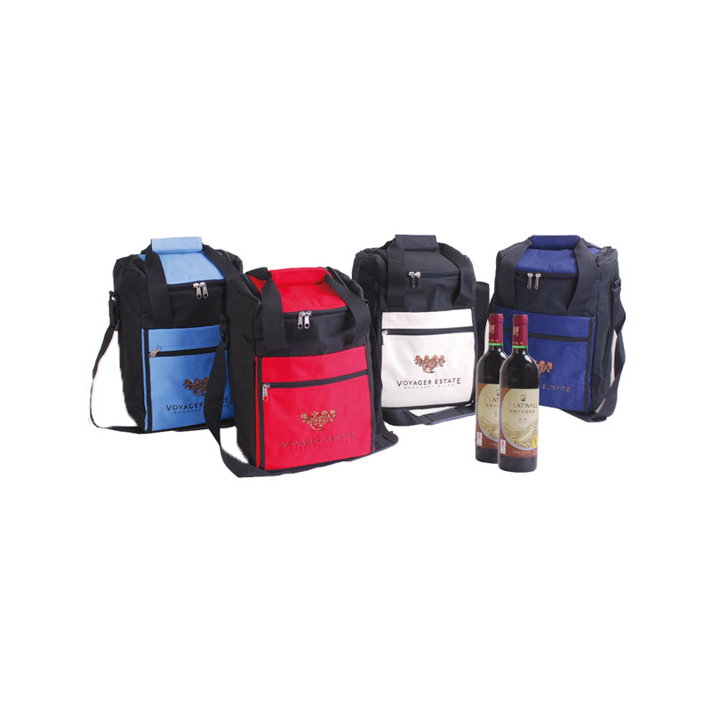 New design 2 bottle wine carrier cooler bag with adjustable shoulder strap