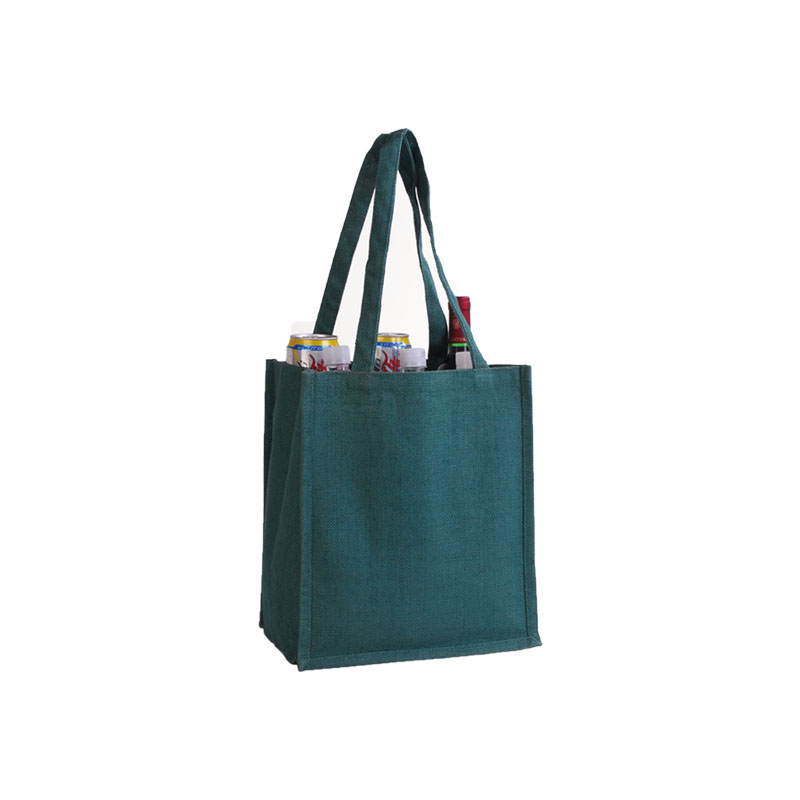 Reusable jute wine tote bag