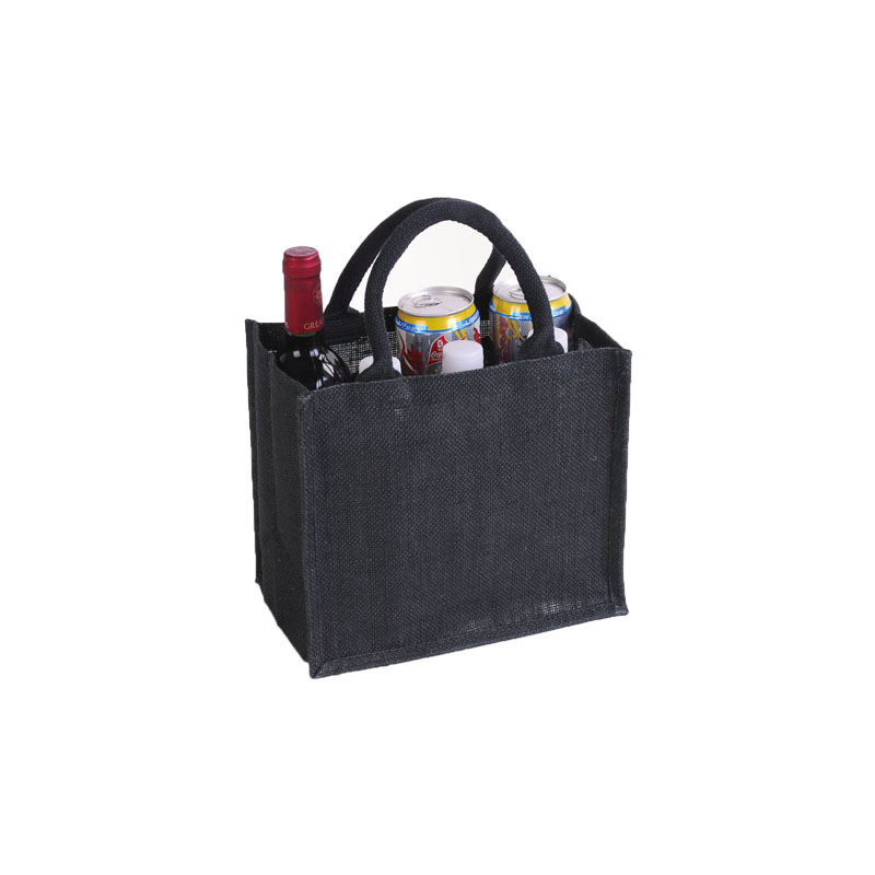 Natural jute wine bottle tote bag