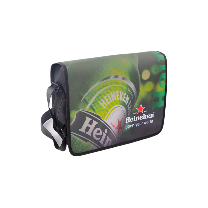 Custom full color printed tarpaulin messenger shoulder business bag