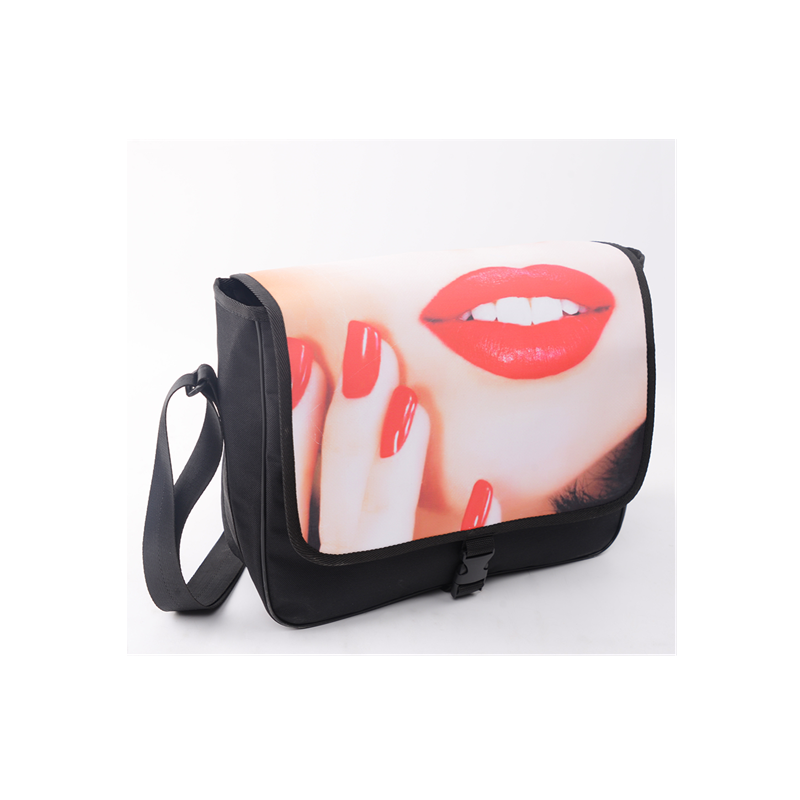 Custom full color printed  tarpaulin messenger shoulder business bag for men
