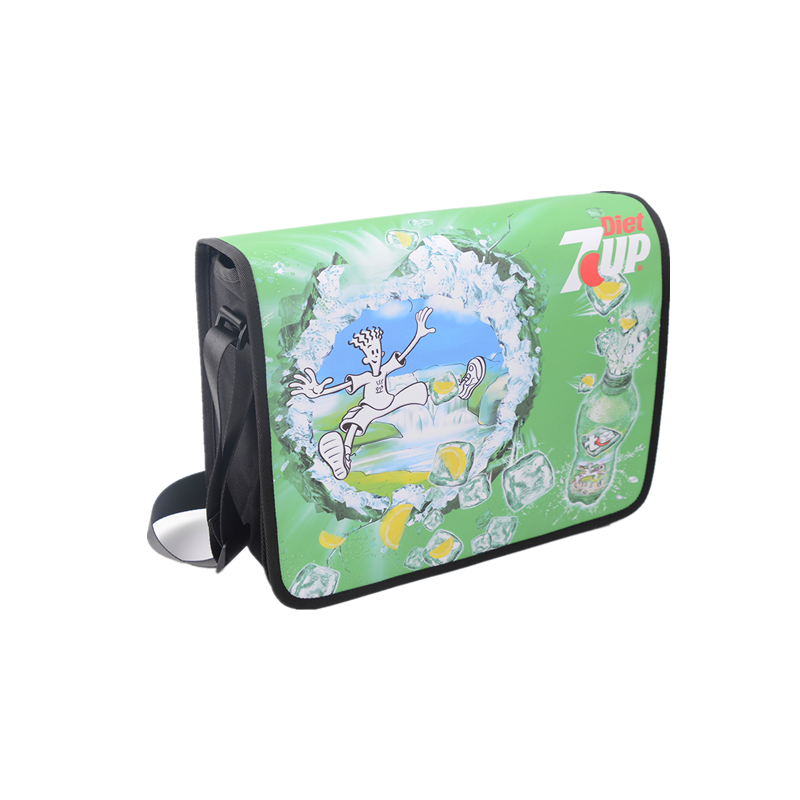 Custom full color printed tarpaulin messenger shoulder business bag for men women