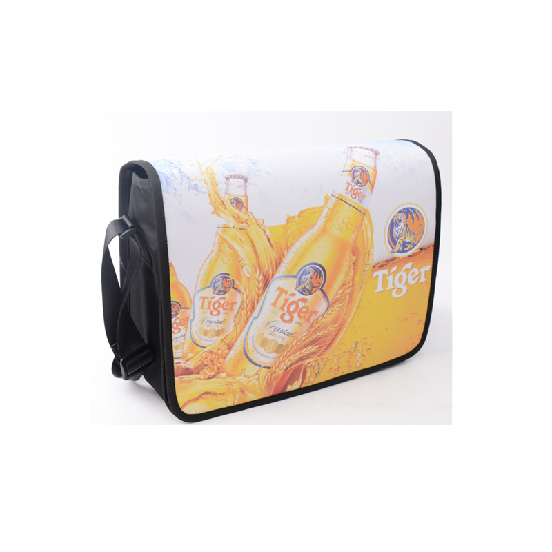 Custom full color logo printed tarpaulin messenger shoulder business bag for men women
