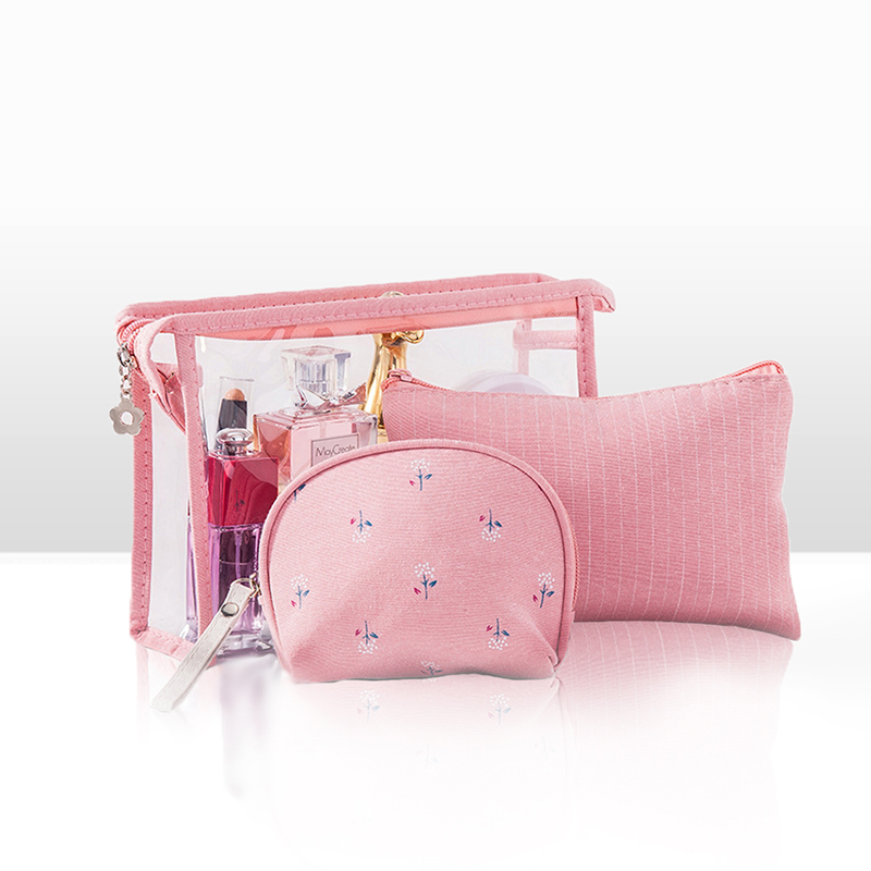 Customized multi functional travel toiletry cosmetic bag three-piece set