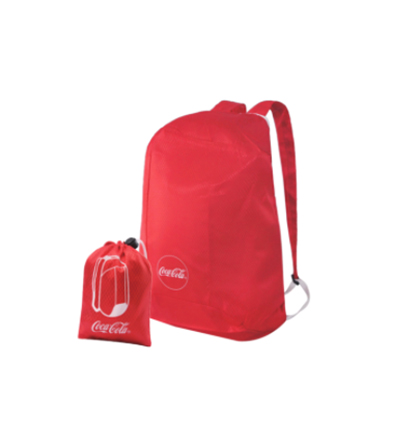 Coca Cola polyester foldable travel backpack