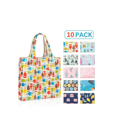 Fabric Tote Party Favor Goodie Gift Bags for Candy, Treats, Toys, Loot - Birthdays, Showers, Easter, Halloween, Lunch, Grocery