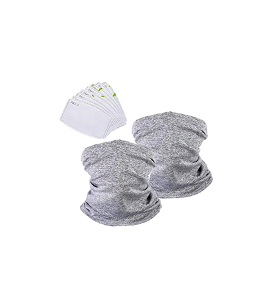 Custom earloops seamless sunscreen magic elastic neck scarf face cover cotton facemask tubular bandana with filter